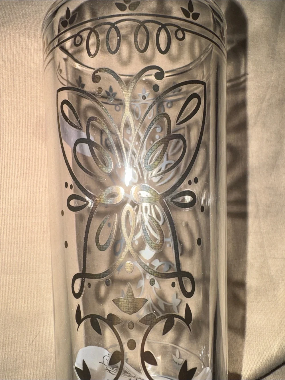 Disney Drink Glass - Encanto - Butterfly And Filigree  (4 GLASSES)